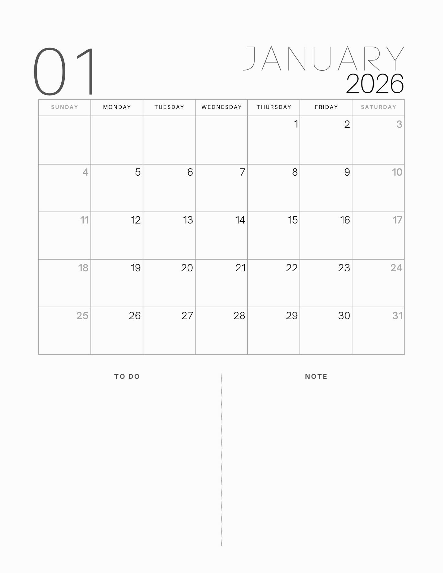 2026 Calendar Planner
